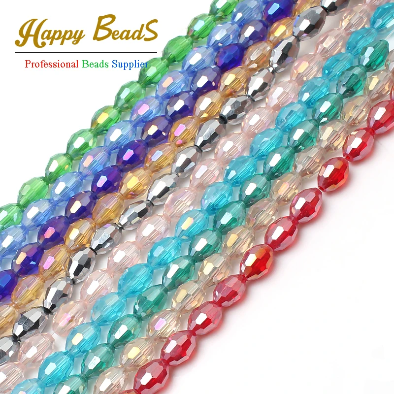 Buy Top quality 6*8mm oval shape glass crystal beads