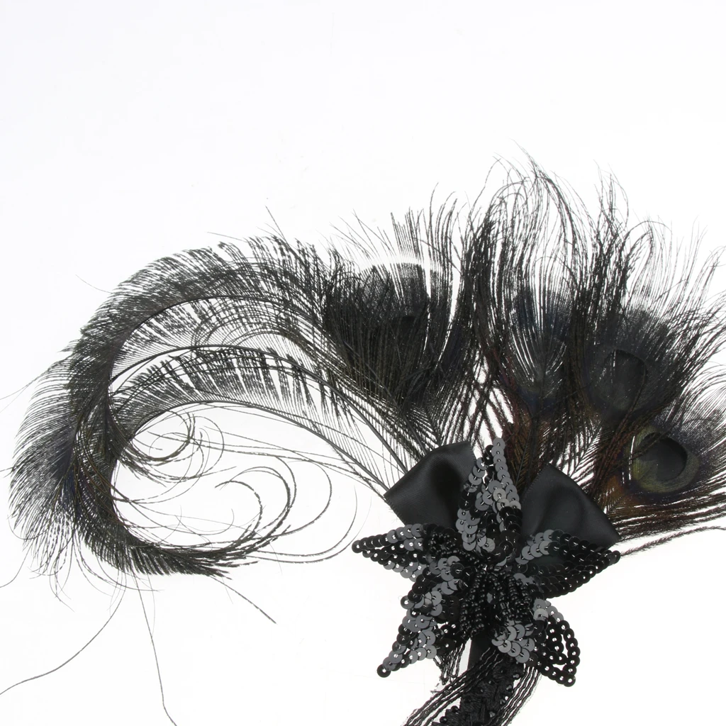 Tribal Style Flapper Headpiece Roaring 20s Feather Headband Gatsby Peacock Feather Headband Headwear Accessory 