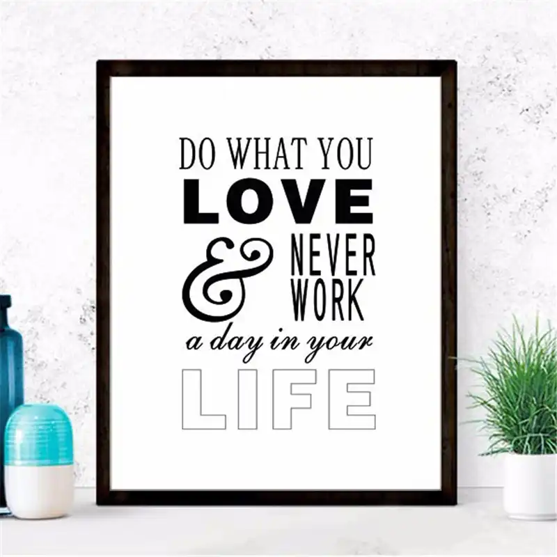 Six style Inspiring Quotes No Frame Nordic Canvas Painting