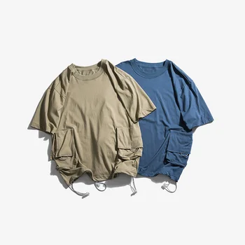 

2019 Spring And Summer New Chinese Style Men's Comfortable High Quality Super Fire Harajuku Solid Color Cotton Loose T-shirt