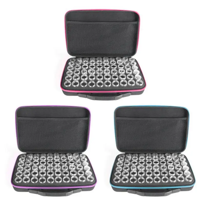 

15/30/60 Bottles Painting Diamond Box Container Storage Box Carry Case Holder Hand Bag Zipper Design Shockproof Durable