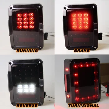 

LED Tail Lights for Jeep Wrangler Tail Light Brake Reverse Turn Singal Lamp Back Up Rear Parking Stop Light DRL Wrangler Lamp
