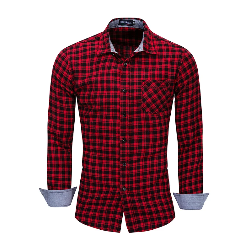 

Men's Plaid Shirt 2019 New Long Sleeve Plaid Shirt Cotton Casual Business Long Sleeve Shirt Plaid Top