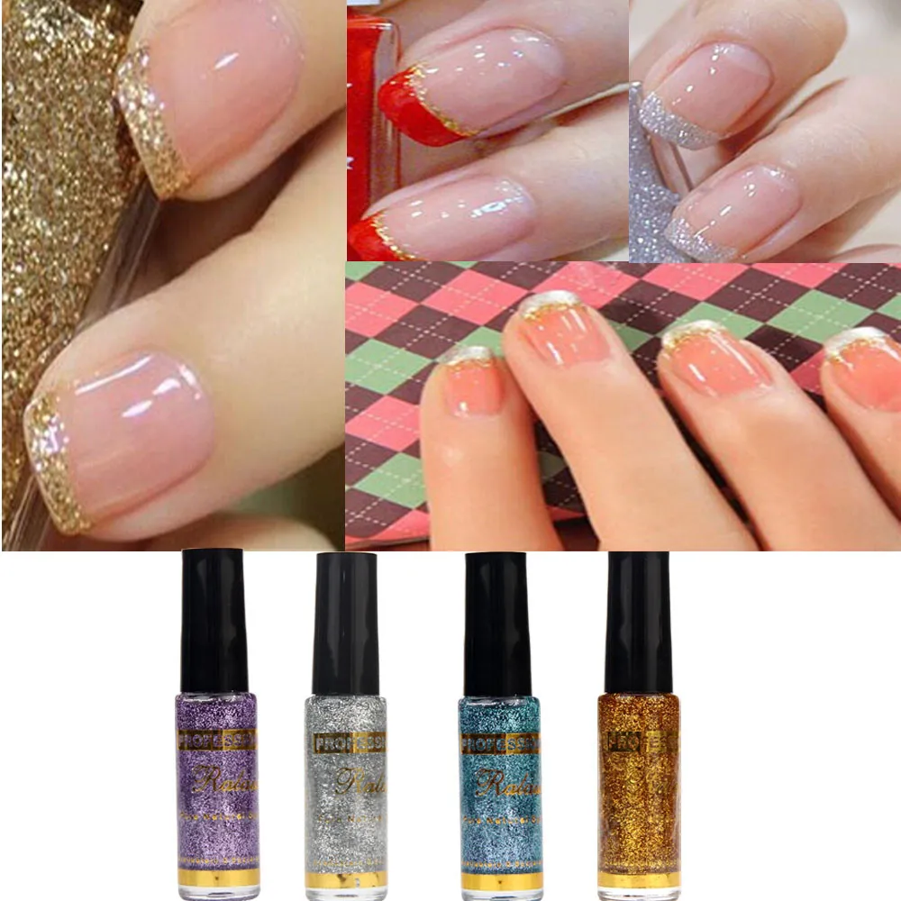 

1 Pcs 4 Colors Glitter Manicure Nail Gel Polish Pencil Point Flower Pen Drawing Sequins Pull Pen No stimulation