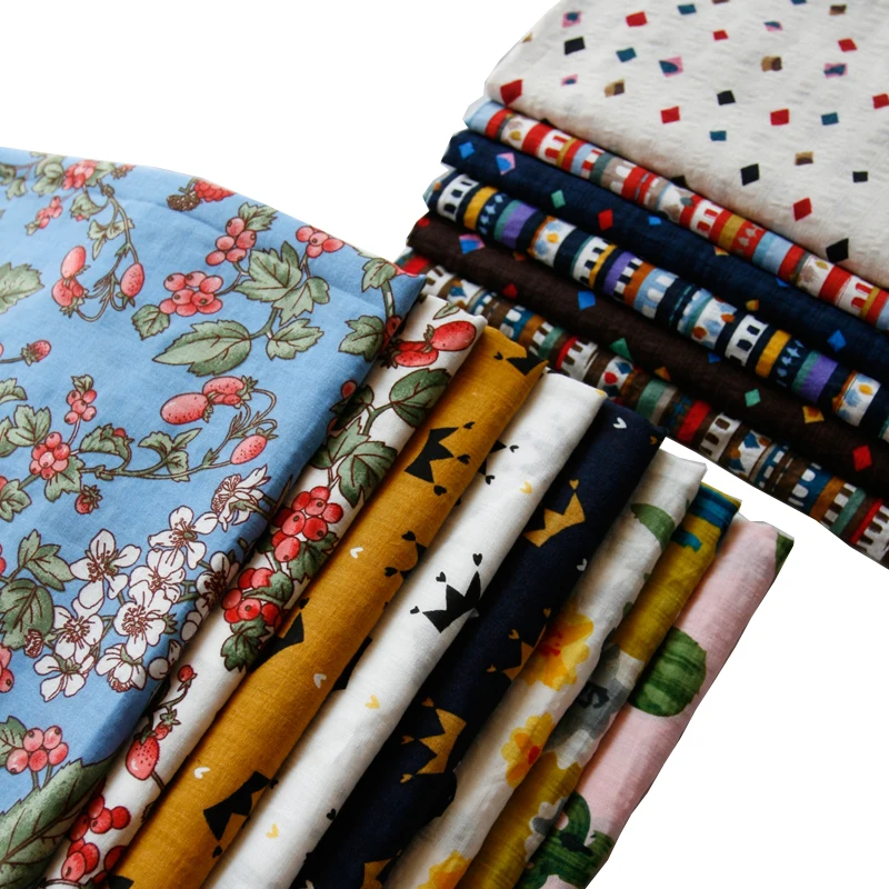 

140x50cm Crown stripe lattice Thin dark lines Twill Cotton Fabric DIY Spring and summer Dress fabric clothes 120g/m