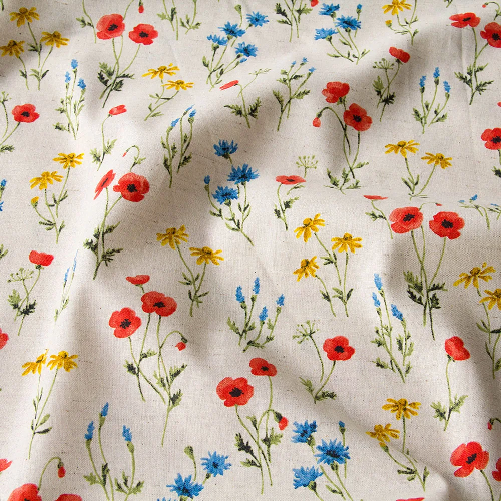 

50cm*110cm Japanese Lightweight Cotton Linen Fabric Sewing Craft Quilting for Patchwork Fabric Flolwer A