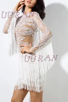 

Hand print white powder crystal glued glitter sequin embroidery tulle mesh lace for nice dress