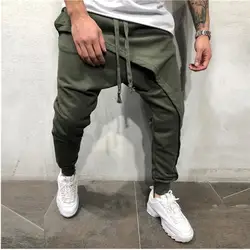 2019 г. однотонные хип-хоп тонкий Для мужчин s брюки для бега кружева Для мужчин спортивная прямые повседневные брюки свободные карандаш плюс