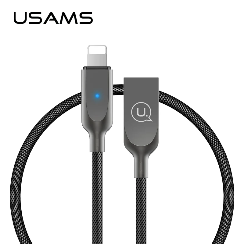 Beste USAMS voor iPhone 8 7 6 5 X Smart Auto disconnect Usb kabel intelligente Snel Charger Telefoon Kabel voor iOS 11 10 9 Sync Datakabel