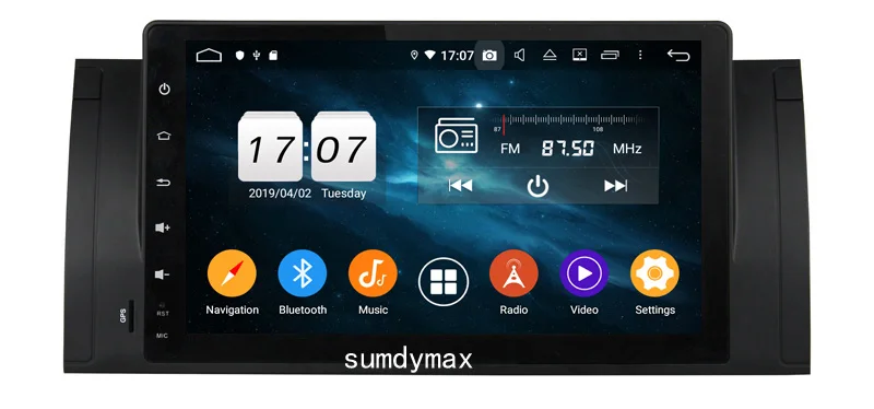 Excellent 9inch touch screen android 9.0 car multimedia gps player for bmw e39 x5 e53 car stereo with gps navigation wifi radio usb 5
