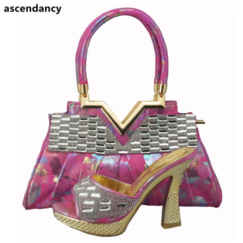 Assortis Africain Femmes Arrivée Orange fuchsia Et Italien Sacs Sac Nouvelle Pompes Parti Chaussure Les Talons Nigérian Chaussures jaune FOAUwxxqcn