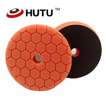 

Buffing Pad 30mm Thick 6inch Hexagon Europe Sponge Polishing Pad For Dual Action car polishier Orange Medium Cutting