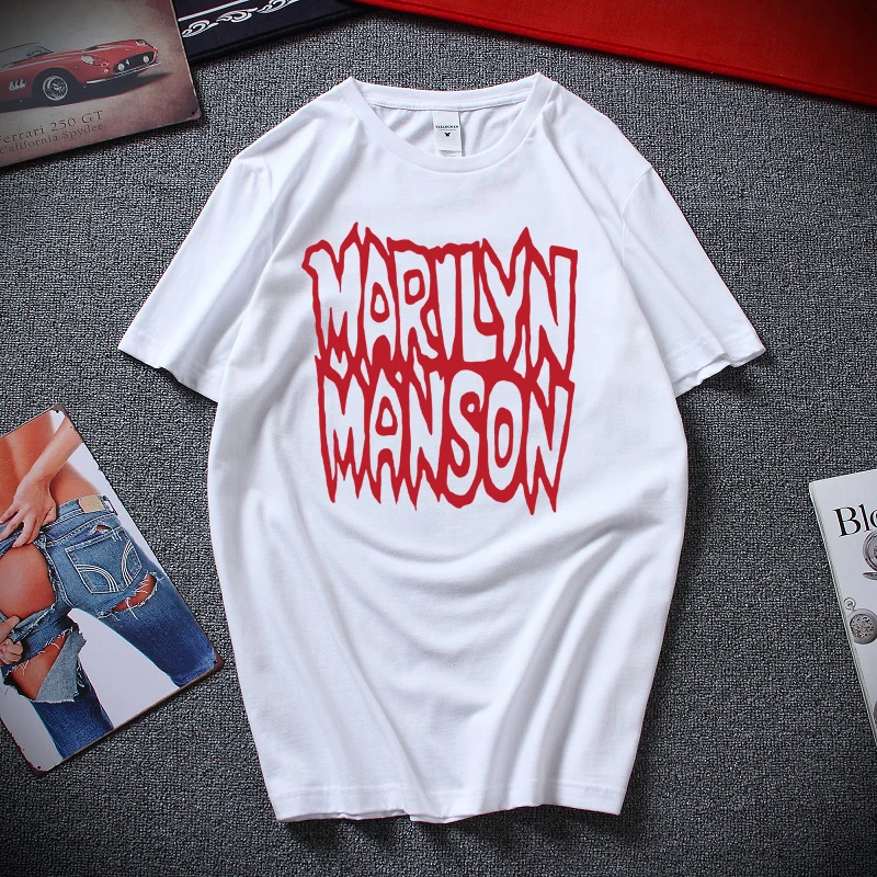 Rare Marilyn Manson Kill God Kill 1994 T-Shirt Reprint Loose Cotton T-Shirts For Men Cool Tops T Shirts