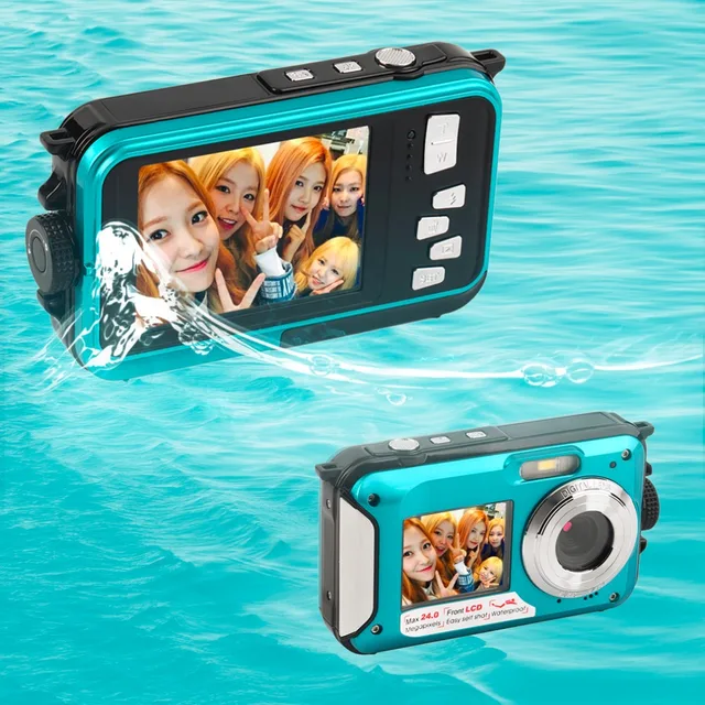 Special Price Digital Camera 2.7inch TFT Waterproof 24MP MAX 1080P Double Screen 16x Digital Zoom Camcorder HD268 dropshipping