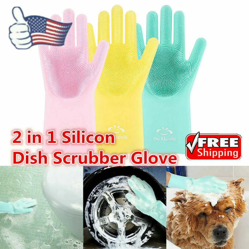 Многофункциональные перчатки для уборки, 5 цветов, силиконовые перчатки для мытья посуды, для дома, кухни, ванной, для чистки автомобиля, для домашних животных