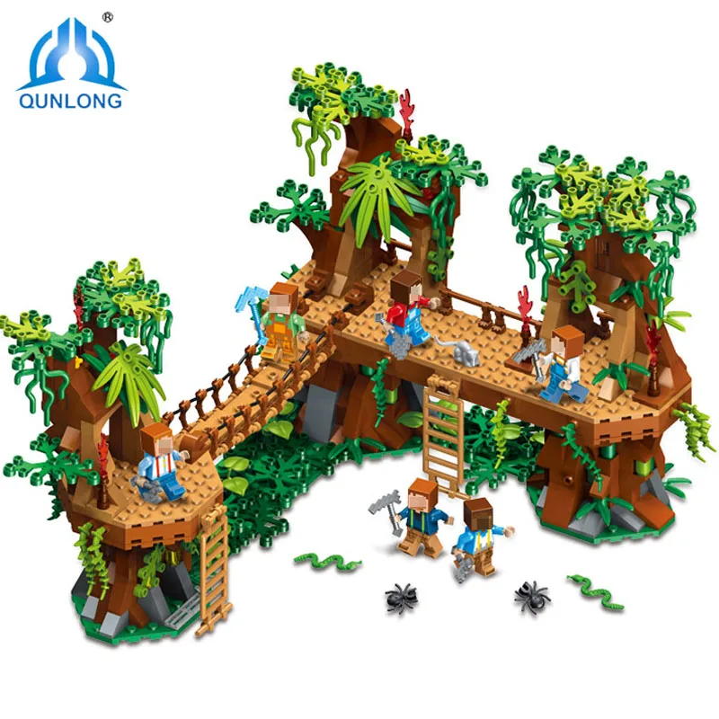 

Qunlong 686pcs Old Forest Tree Building Blocks DIY Sets Compatible Legoings Minecrafted Action Figure Toy For Children Xmas Gift