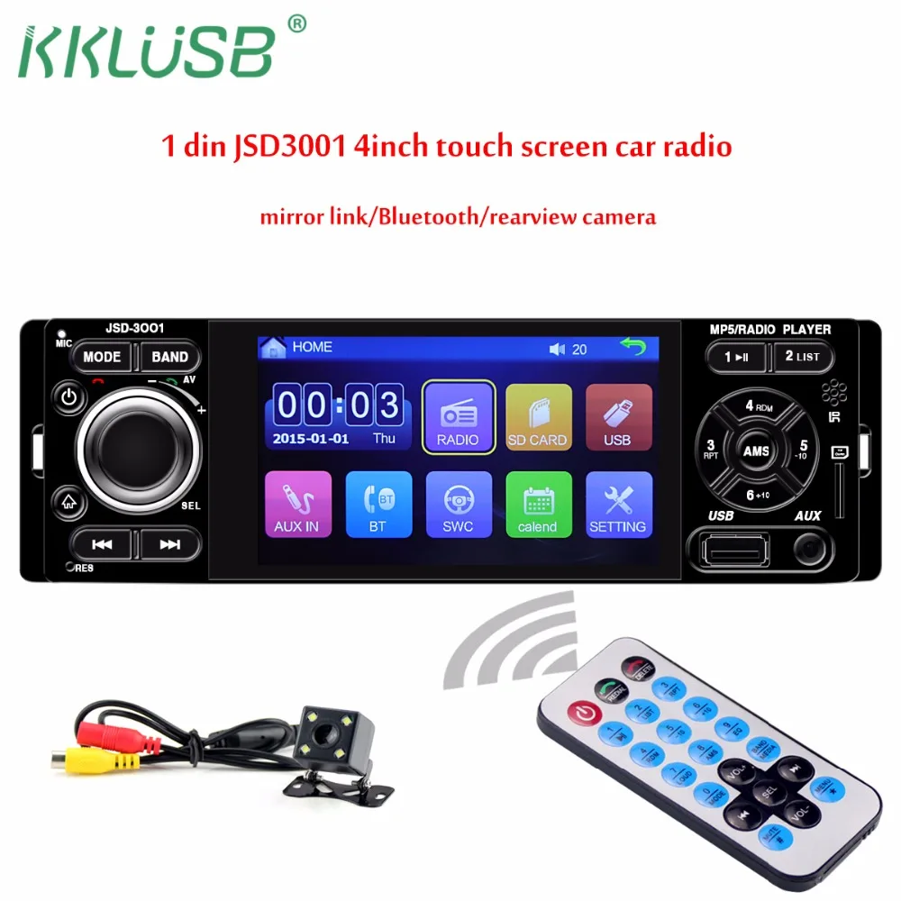 1din автомобильный стерео радио JSD 3001 сенсорный экран Авторадио 4 дюймов Bluetooth