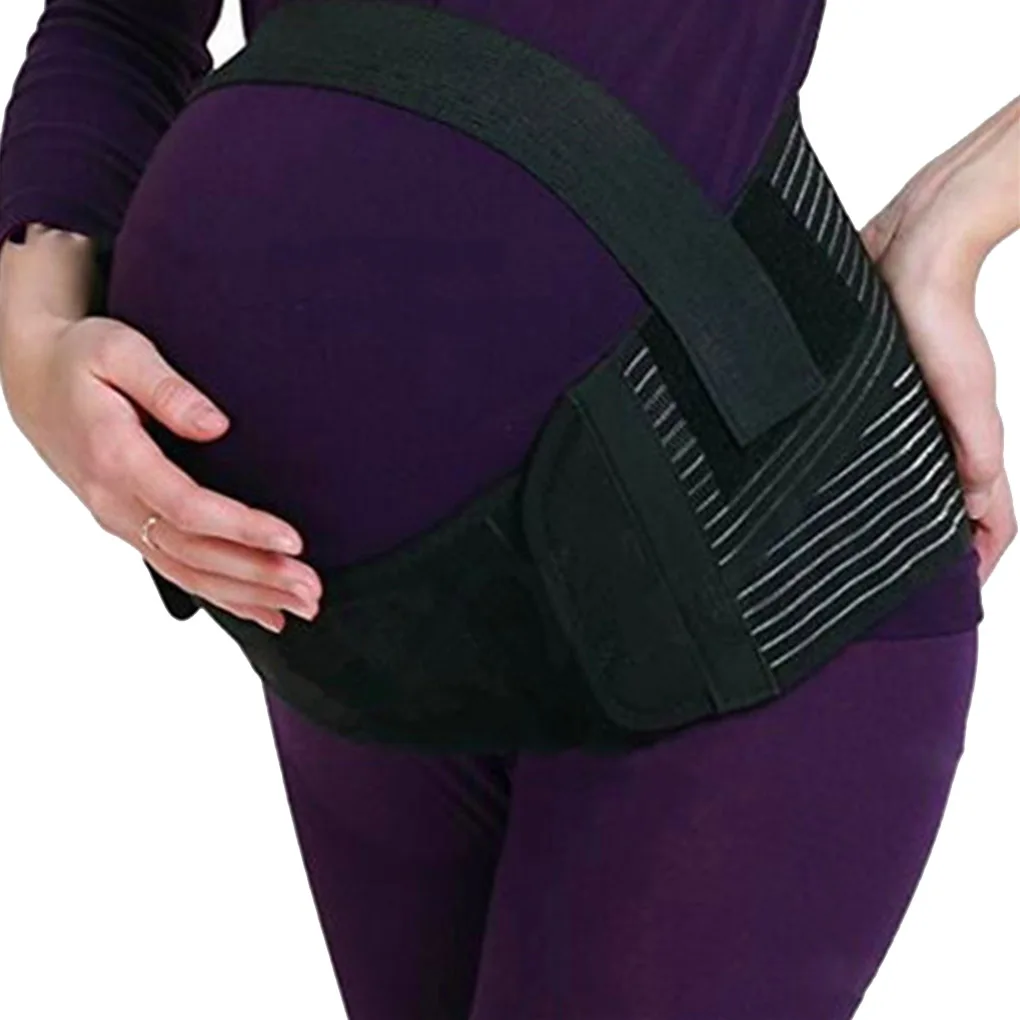 Пояс для беременных послеродовый корсет для живота полос поддержка пренатального ухода бандаж для занятий спортом пояс для беременных женские группы - Цвет: black