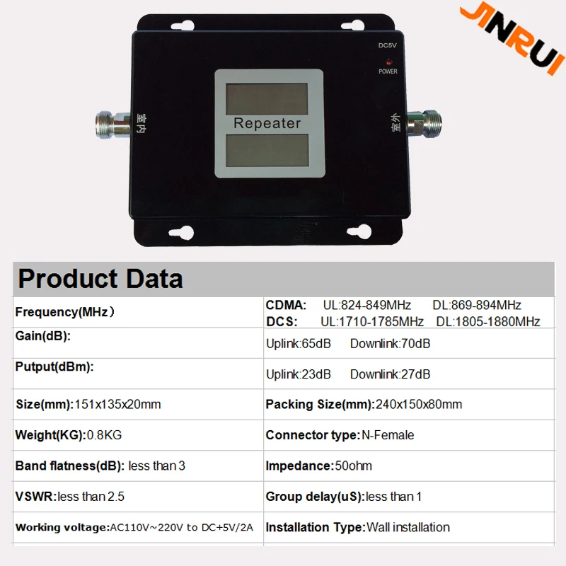 Cheap Price Free shipping LCD GSMDCS 850mhz1800mhz dual band mobile phone signal booster repetidor sinal celular+antenna+Cable (4)