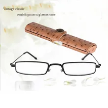 Изысканные мини мужские и женские очки для чтения и Страусиные очки с узором чехол