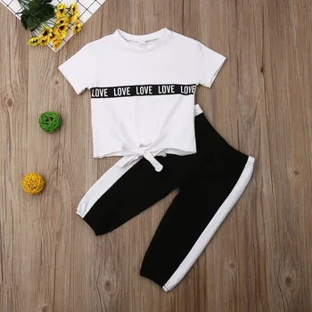 

Pudcoco Summer Toddler Baby Girl Clothes Cotton T-Shirt Tops Long Pants 2Pcs Outfits Casual Tracksuit Set