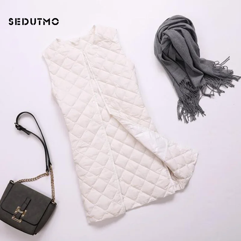 Goede SEDUTMO Lente Plus Size 3XL Ultra Licht Vrouwen Down Jas Lange Vest Herfst Puffer Jas Vest Slim Parka ED759