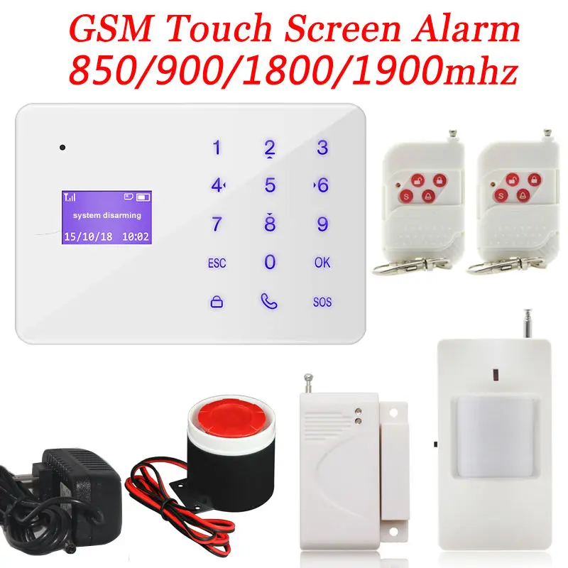 

433MHZ Touch Keypad GSM Home Security Alarm System Remote Control Timely Arm Disarm Russian Spanish Hungarian Voice