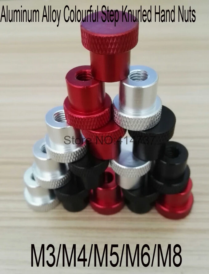 

High Quality M3-M8 Aluminum Alloy Colourful Step Knurled Hand Nuts