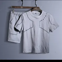 Vogue хороший Vogue короткий рукав шорты костюм для мужчин повседневные свободные мужские шорты футболка модная пляжная мужская одежда