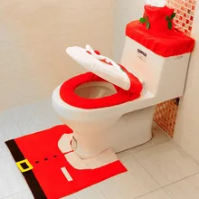 Акции украшения для ванной 3 в 1 Санта Клаус плюшевый чехол для унитаза набор накладка на сиденье унитаза