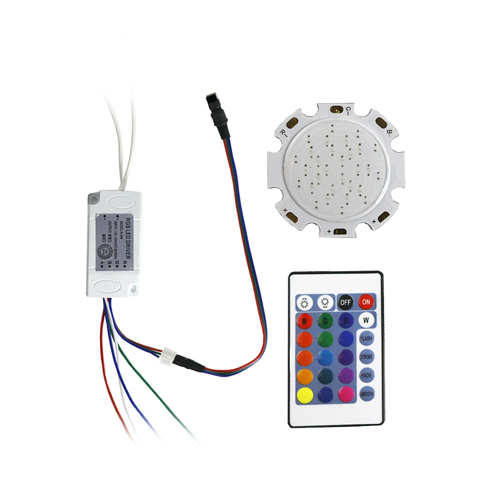 

1pcs 28mm COB Chip Round LED RGB Light Source With LED Driver For Spotlight Downlight Ceiling Lamp Lighting 300mA JQ