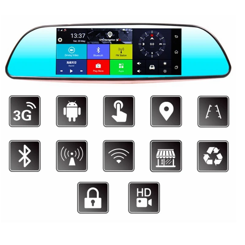 Автомобильный GPS навигатор зеркало заднего вида KMDRIVE 6 86 дюйма 3G Android FHD 1080P DVR Bluetooth
