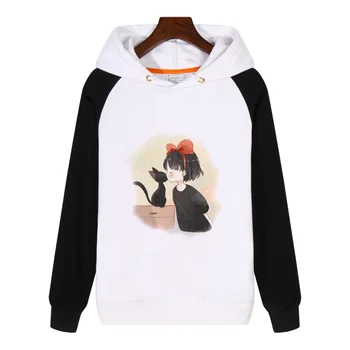 

Little Witch and Black Cat Anime Kiki's Delivery Service Hoodies Sweatshirt Streetwear AN387