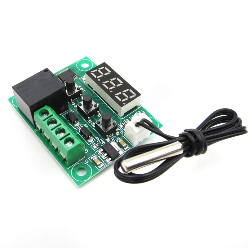 HX32B012 W1209 DC 12V Blue LED Digital Thermostat Temperature Control Thermometer Thermo Controller Switch Module + NTC Sensor +case 7 (2)