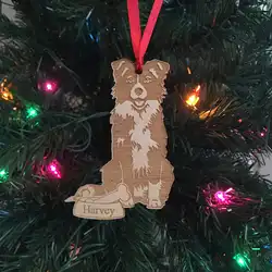 Границы колли Рождество орнамент *** персонализированные собака орнамент *** подарок собачников *** Рождество праздничные украшения ***