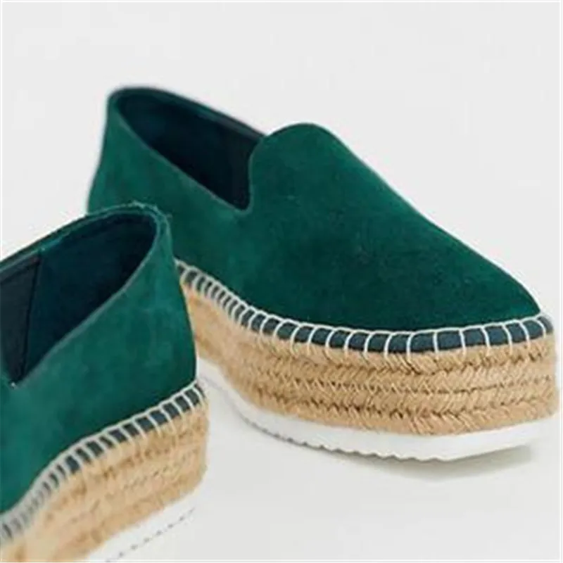 MoneRffi Faux Suede Espadrilles Shoes Casual Loafers Women Flats Ballet Comfortable Ladies Zapatos Mujer