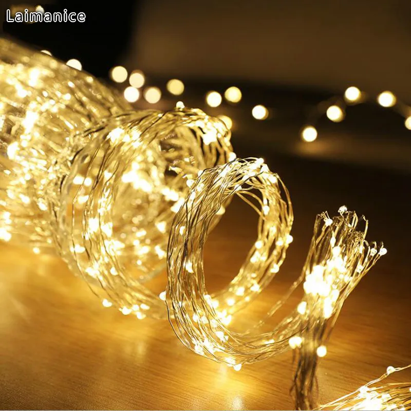 Christmas Led string Light 12V 10X2M 200leds Silver Wire Flexible strip