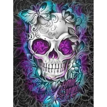 

Full Square 5D DIY Diamond Painting Crystal Embroidery Cross Stitch Needlework Mosaic Painting Decor Gift Scared Skull KBL