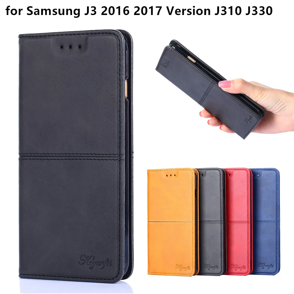 

J3 Case Luxury Flip Leather Bussiness Style Wallet Book Cover Case for Samsung J3 2016 2017 J310 J330 Phone Case Magnet