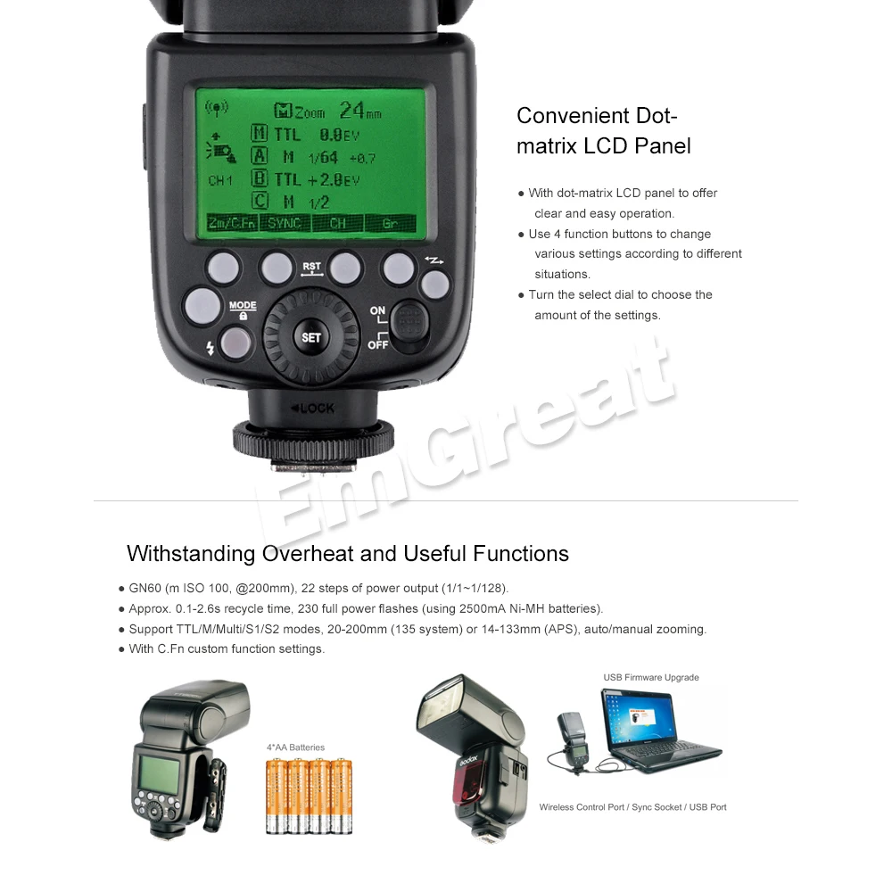 Godox TT685F 2 4G HSS 1/8000S TTL GN60 Вспышка Speedlite/фотовспышка с беспроводным триггером для