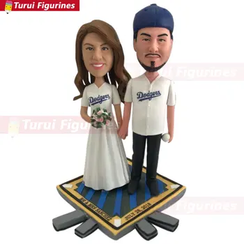 

birthday bobblehead Wedding Cake Topper Groom Bride Personalized Wedding Cake Toppers Custom Bobble Head