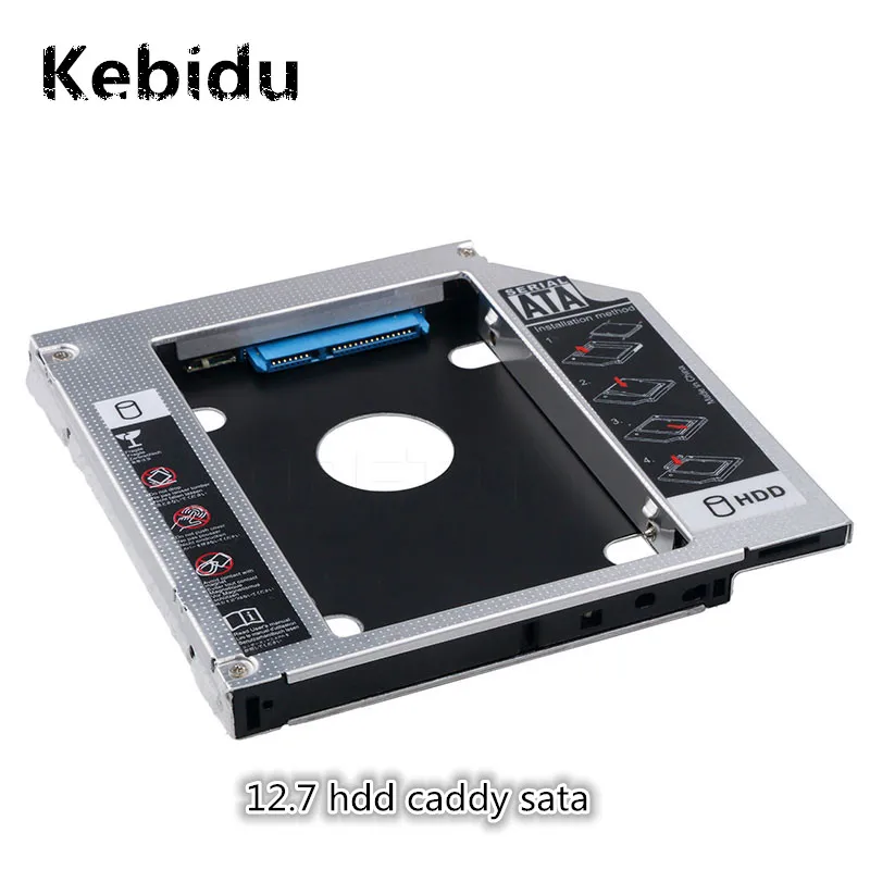 

kebidu SSD HDD HD Hard Disk Driver Caddy External Case SATA to SATA plastic 2nd for CD DVD DVD-ROM Optical Bay for Laptop