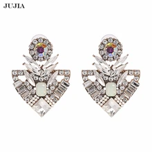 JUJIA, треугольные серьги, горячий дизайн, обручение, кристалл, серьги-гвоздики для женщин, опт, Brincos