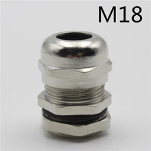 1 шт. M18* 1,5 никель латунь металл силикагель Водонепроницаемые кабельные сальники разъем применяются к кабелю 6-10 мм