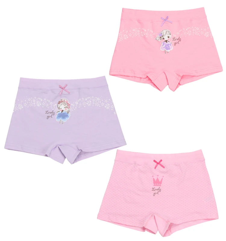 New 3 Pcs/lot Soft Organic Cotton Kids Underwear Colorful Girls Shorts