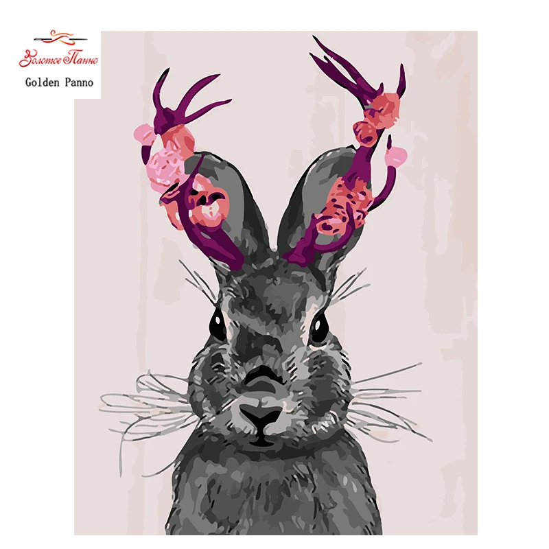 

Golden Panno,Needlework,DIY DMC Cross stitch,Sets For Embroidery kit 14ct unprinted gray rabbit cross-Stitching,christmas 930