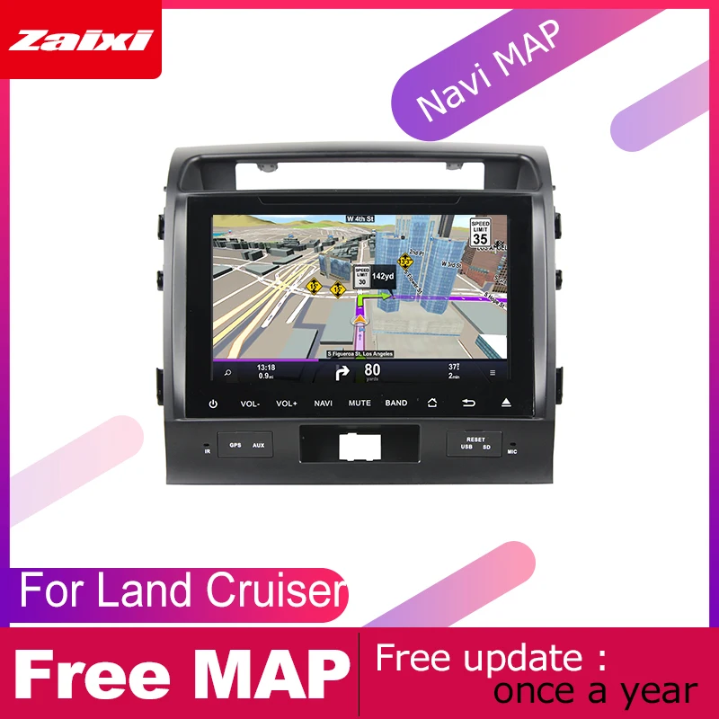 Discount ZaiXi android car dvd gps multimedia player For Toyota Land Cruiser 2008~2012 car navigation radio video audio player Navi 2