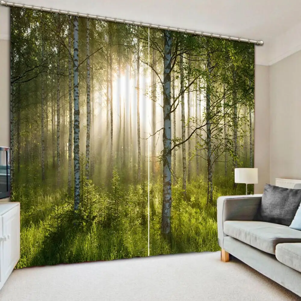 3D Curtains Luxury Blackout Window Curtain Living Room sunlight curtains forest curtain Blackout