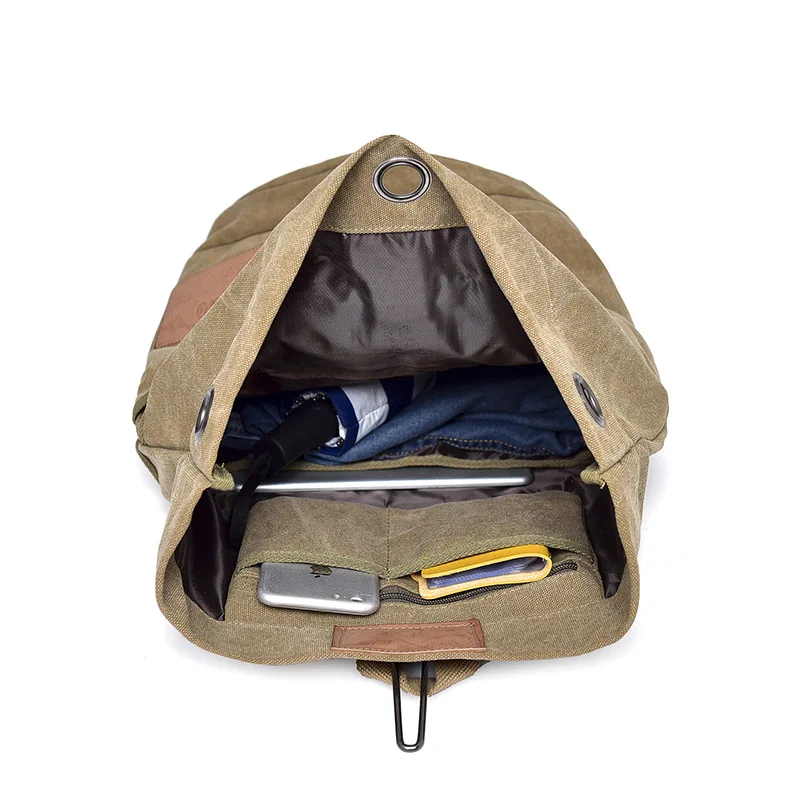 Male Tactical Bucket Canvas Backpack Letter Printing Large Capacity Military Army Bags Outdoor Trav