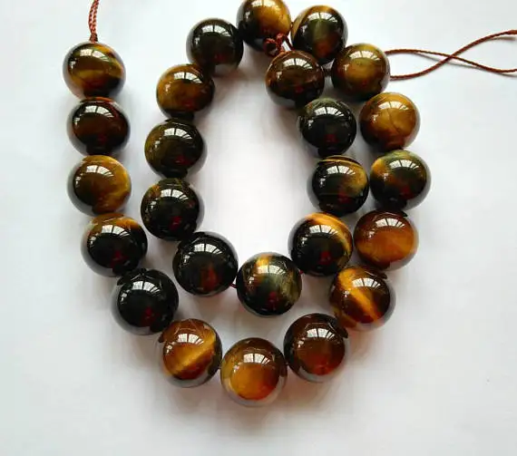 

4\6\8\10\12\14\16\18mm Yellow Blue Tiger eye Gemstone 16" full strand,Tiger Hawk eye stone necklace round Grade A+ loose beads